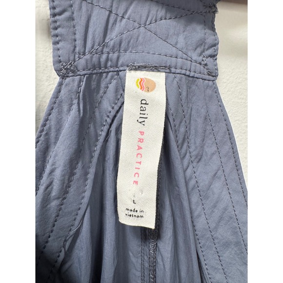 Daily Practice by Anthropologie Blue Free Fall Zip Front Bungee Hem Dress Large - Picture 6 of 7